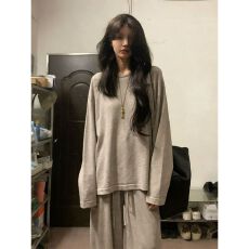 批发莱雅210克1*1  慵懒风显瘦一整套休闲运动穿搭秋季新款