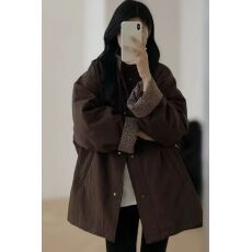 批发韩系轻薄加棉棉服2026秋冬季爆款立领休闲宽松加厚保暖<b class='q'>风衣</b>