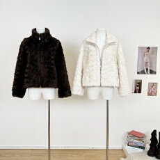 批发立领肌理感保暖环保<b class='q'>皮草</b>毛毛外套女冬季休闲软糯上衣