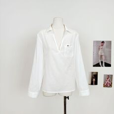 批发『莱赛尔<b class='q'>亚麻</b>』 V领长袖套头衬衫 夏季轻薄透气休闲防晒衬衣
