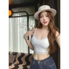 批发人棉女装蕾丝花边吊带背心新款带胸垫内搭外穿美背上衣潮