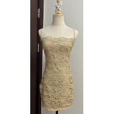 批发OKMASHOP 鎏金逐影 蕾丝抹胸<b class='q'>连衣裙</b>女春<b class='q'>露背</b>短裙纯欲性感包臀裙子