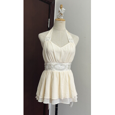 批发JustQin 3/10日上新【漫白梨】2026新款春装收腰性感<b class='q'>雪纺</b>衫女