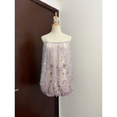 批发kubiliv【塞纳里花房】立体刺绣网纱<b class='q'>钉珠</b>花苞吊带短裙纯欲<b class='q'>连衣裙</b>
