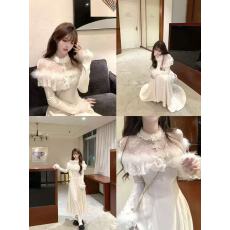 批发瑞茜月光礼赞 秋<b class='q'>冬</b>温柔风气质显瘦长袖连衣裙