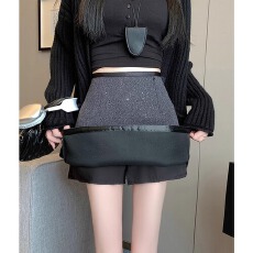批发小香风重工亮片半身裙秋季新款高腰显瘦A字裙毛呢包臀短裙女