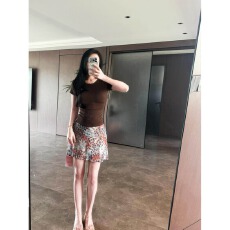 批发半身裙夏季新款设计感花边百搭显瘦豹纹短裙F
