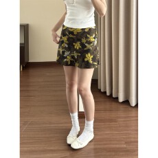 批发油画浮雕碎花<b class='q'>雪纺</b>半身裙女夏季大码中裙高腰a字<b class='q'>短裙</b>子小个子半裙