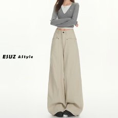 批发梨形身材阔腿裤女春季大码胖mm宽松显腿休闲裤高腰遮肉拖地裤