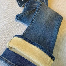 批发加绒加厚直筒牛仔<b class='q'>裤</b>女秋冬季新款梨形身材胖mm显瘦哈伦老爹阔腿<b class='q'>裤</b>