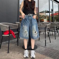 批发五分<b class='q'>牛仔</b><b class='q'>短裤</b>夏季薄款新款夏天<b class='q'>高腰</b>宽松直筒阔腿休闲分裤