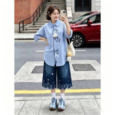 批发夏季美式休闲痞帅重磅复古破洞牛仔<b class='q'>短裤</b><b class='q'>男</b>直筒宽松高街七分裤潮牌