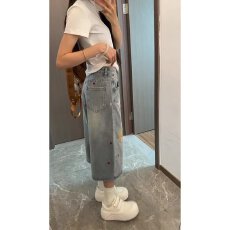 批发设计感彩色纽扣<b class='q'>牛仔</b><b class='q'>短裤</b>女夏季新款<b class='q'>高腰</b>显瘦宽松直筒七分裤子