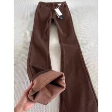 批发加绒加厚咖色微喇牛仔<b class='q'>裤</b>女秋冬新款胖妹妹mm高腰<b class='q'>弹力</b>显瘦马蹄<b class='q'>裤</b>子
