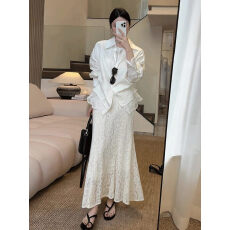 批发2026新款春法式复古气质百搭显瘦蕾丝拼接鱼尾中长款包臀<b class='q'>半身裙</b>