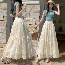 批发法式重工提花刺绣<b class='q'>半身裙</b>女2026春夏新款绝美巨好看A字大摆长裙子