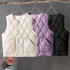 批发时尚<b class='q'>马甲</b>秋冬妈妈保暖宽松轻薄大码无袖坎肩<b class='q'>中老年</b>新款外套背心