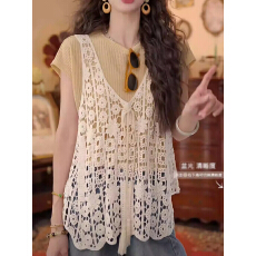 批发设计感假两件<b class='q'>短袖</b><b class='q'>T</b><b class='q'>恤</b>宽松显瘦镂空拼接宽松百搭上衣时尚气质小衫