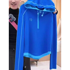 韩系chic克莱因蓝连帽卫衣女2025秋冬新款小众时尚半拉链打底上衣