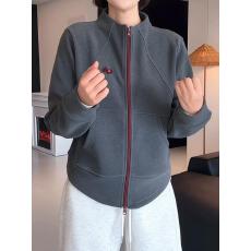 批发韩版时尚加绒加厚立领卫衣开衫外套秋冬新款宽松百搭<b class='q'>显瘦</b>休闲上衣