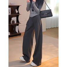 批发时尚高级感窄版阔腿裤<b class='q'>女</b>2025秋冬新款百搭气质显瘦直筒西<b class='q'>装裤</b>子潮