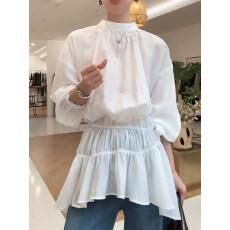 法式白色荷叶边长袖衬衫女春季新款高级独特好看漂亮洋气别致上衣