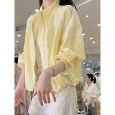 批发高级感时尚百搭防晒外套女2026春夏<b class='q'>新款</b>薄款镂空抽绳设计显瘦上衣