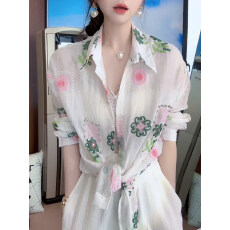 批发法式刺绣碎花<b class='q'>衬衫</b>女士2026春季新款高级独特漂亮气质薄款开衫上衣