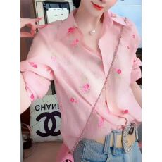 批发法式温柔风刺绣烫钻衬衫女2026春季新款百搭<b class='q'>甜美</b>宽松气质防晒上衣