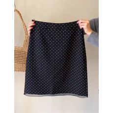 批发网图 <b class='q'>蕾丝</b>花边拼接波点半身裙女新款高级感显瘦中裙百搭直筒a字裙