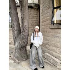 批发纯棉华棉复合薄款320克/加绒420克布面+手感印花<b class='q'>宽松</b>连帽<b class='q'>卫衣</b>女