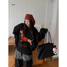 批发绵<b class='q'>羊绒</b>四根680克复古腊肠狗提花休闲宽松圆领保暖毛