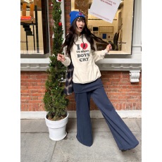 纯棉华棉复合薄款320克/加绒420克布面+手感印花无帽绳连帽卫衣女