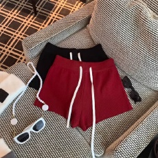 批发秋季新直筒针织抽绳短款<b class='q'>休闲</b>裤女简约修身～针织<b class='q'>休闲</b>显瘦百搭裤子