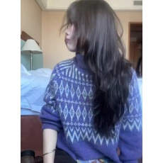 费尔岛高领毛衣女冬季宽松慵懒风加厚韩系减龄套头针织衫上衣外穿