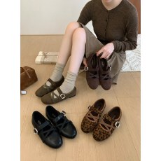 批发韩版交叉带芭蕾舞鞋女一字扣圆头平底玛丽珍鞋百搭通勤单鞋