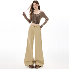 实拍~2026早春新款微喇不贴腿牛仔裤女美式复古低腰窄版显瘦长裤