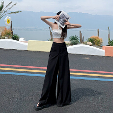 批发实拍~26 trend｜老钱复古气质休闲西裤<b class='q'>韩版</b>新款百搭宽松阔腿裙裤