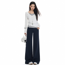 批发<b class='q'>实拍</b>~2026秋冬美式灰色阔腿休闲裤女新款高腰宽松垂感<b class='q'>运动</b>卫裤子