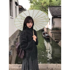 糯感沉灰慵懒风毛衣外套女秋冬新款复古针织开衫加厚宽松上衣