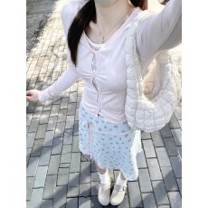 批发PtonUmi春日蕾丝 早春设计感上衣女<b class='q'>假两件</b>修身巨好看针织长袖T恤