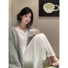 批发韩系慵懒时尚软糯长袖针织<b class='q'>开衫</b>女秋季超火的宽松减龄百搭毛衣外套