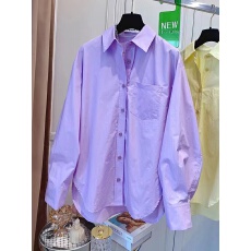 批发<b class='q'>韩国</b>东大门2026秋季新款糖果色长袖衬衫宽松休闲简约百搭上衣女