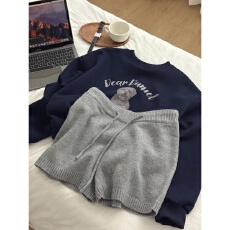 批发实 货 韩版针织短裤女<b class='q'>秋</b>冬季休闲小个子短款垂感慵懒松弛感裤子春