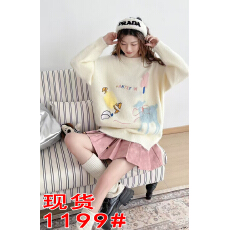 批发<b class='q'>可爱</b>童趣甜美风毛衣女内搭可外穿秋冬2025新款软糯宽松慵懒毛线衣