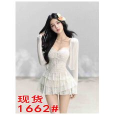 批发原版质量云汀浅白春夏<b class='q'>甜美</b>蕾丝吊带连衣裙女时尚蛋糕裙