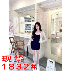 批发套装女2026夏季慵懒风收腰辣妹吊带背心<b class='q'>连衣裙</b>包臀短裙子开衫