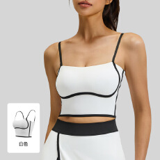 批发2026新款<b class='q'>夏季</b>新款流线固定胸垫瑜伽美背可调节肩带健身运动<b class='q'>内衣</b>
