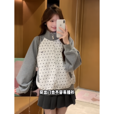 批发纯棉水印华棉纯棉复牛奶丝270克 美式<b class='q'>开衫</b>外套女新款宽松运动<b class='q'>卫衣</b>