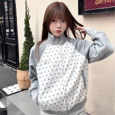 批发纯棉水印华棉纯棉复牛奶丝270克 美式<b class='q'>开衫</b>外套女新款宽松运动<b class='q'>卫衣</b>